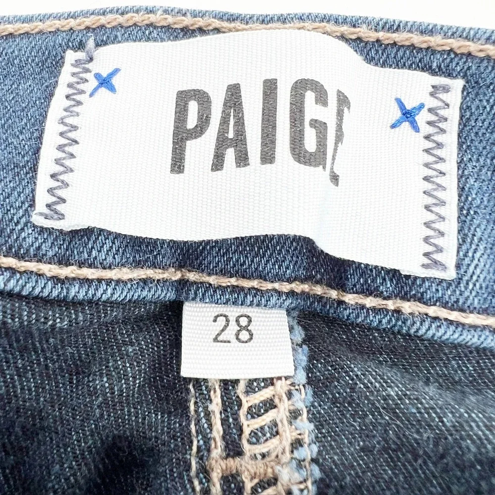 Paige Verdugo Maternity Jeans Womens 28 Blue Good Elastic Side Panel Skinny